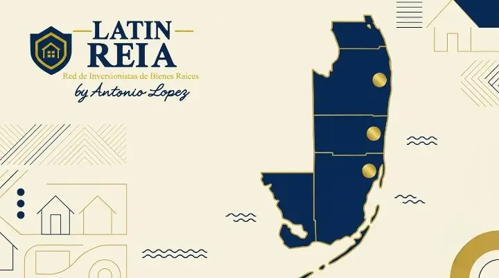 Mapa del sur de Florida con Miami-Dade, Broward y Palm Beach