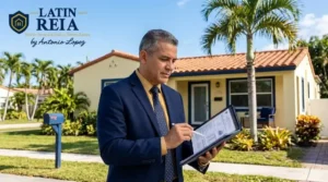Inversionista analizando una propiedad para inversión en bienes raíces en Miami